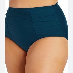 Anne Cole Womens Blue Convertible High Waist Swim Bottom Plus deep sea blue